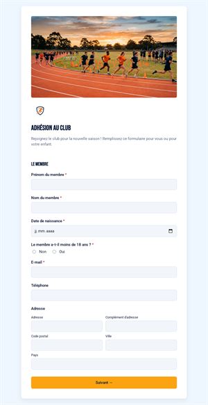 Adhésion au club