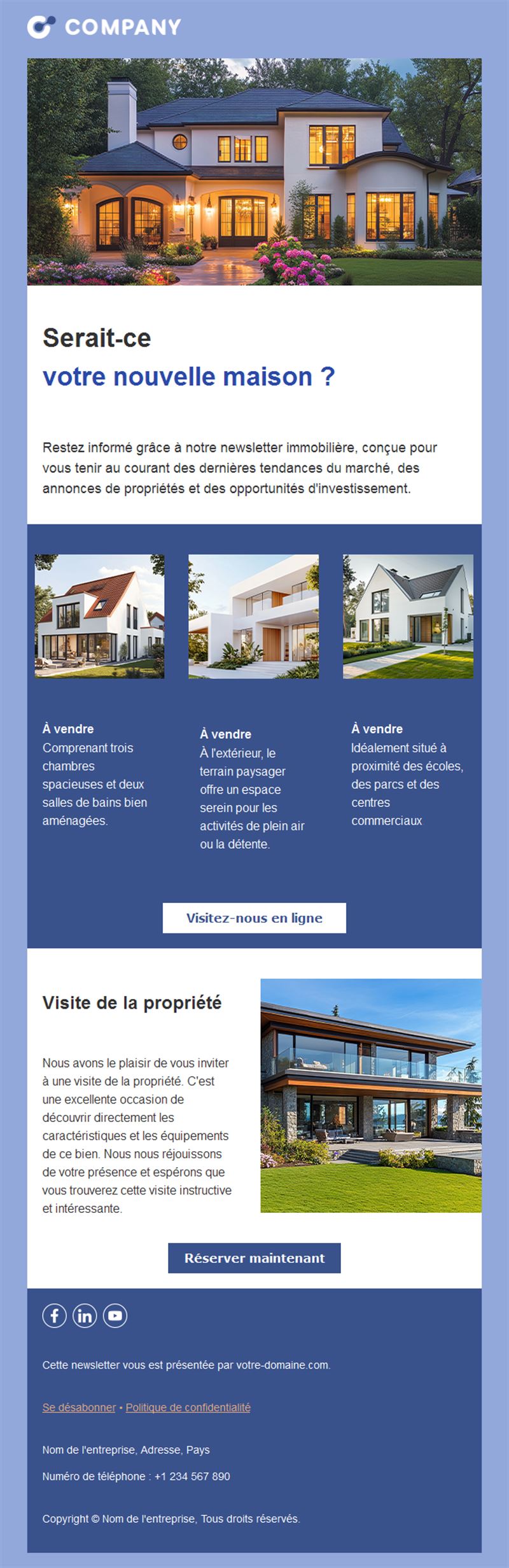 Email de bienvenue immobilier pour prospects