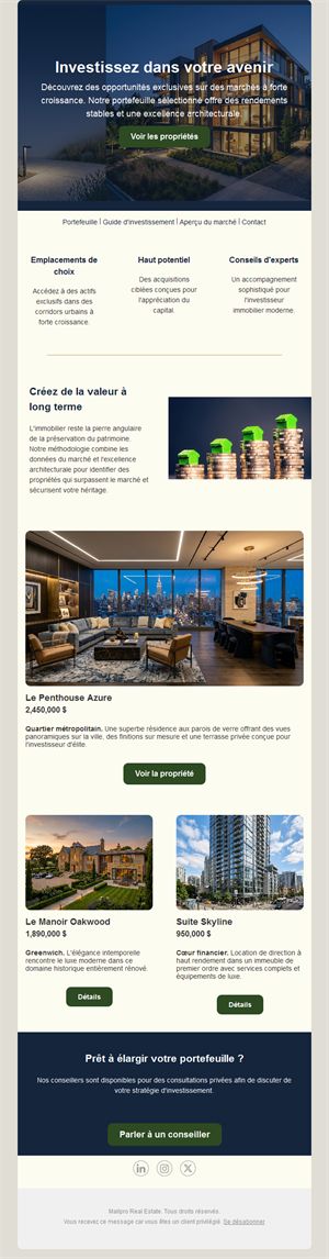 Newsletter d'investissement immobilier